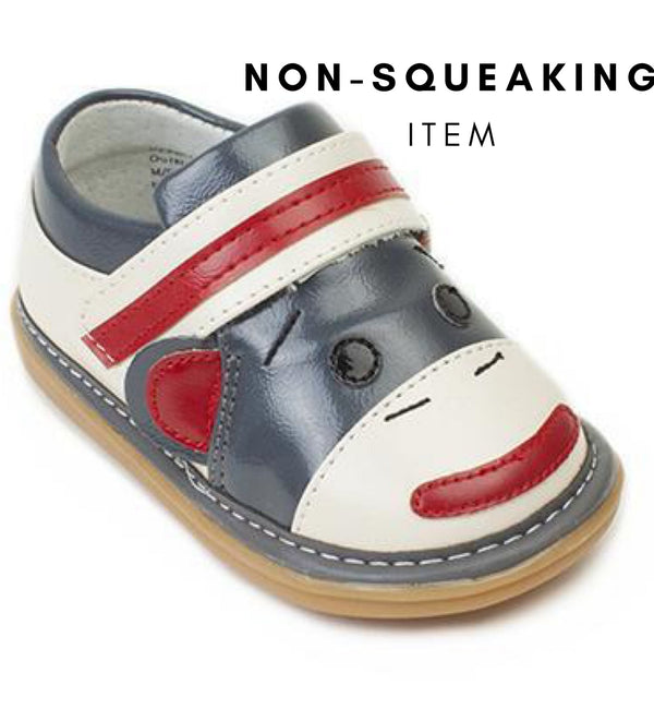 Socks Monkey Red Shoe (NON-SQUEAKING) - Wee Squeak