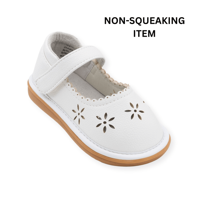 Ellie Shoe White (NON - SQUEAKING) - Wee Squeak