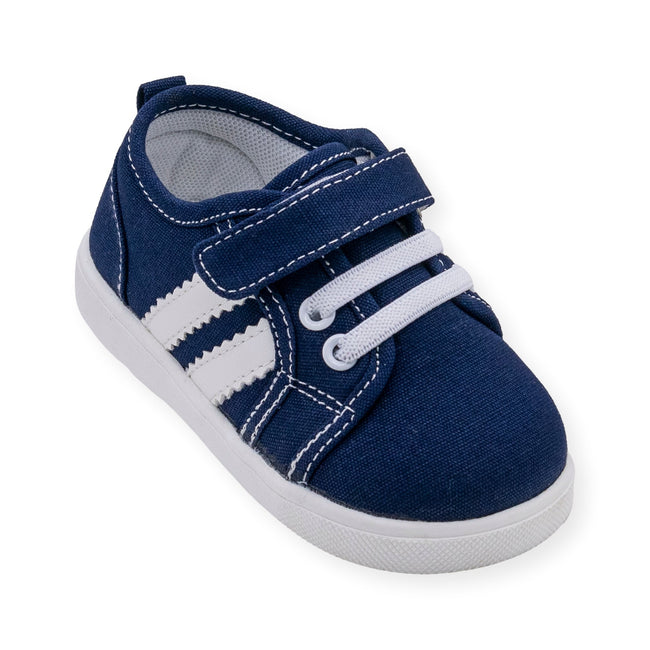 Wee Squeak Boys Andy Navy Tennis Squeaky Shoe, 9 / Navy
