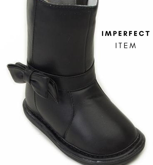 Bow Boot Black (IMPERFECT) - Wee Squeak