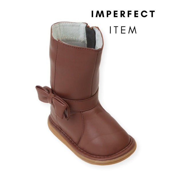 Bow Boot Brown (IMPERFECT) - Wee Squeak