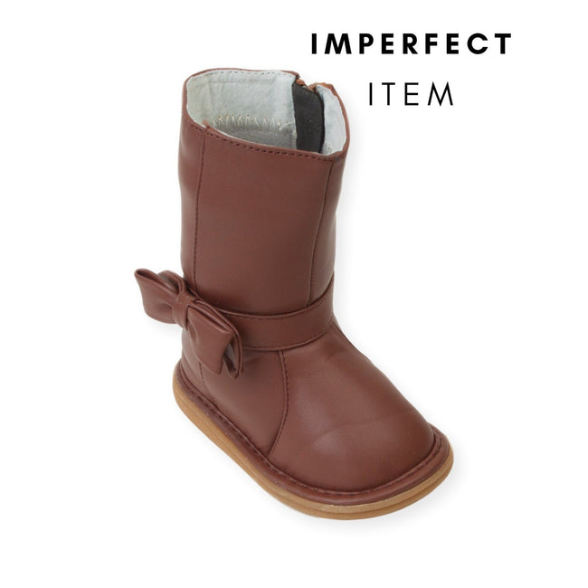 Bow Boot Brown (IMPERFECT) - Wee Squeak