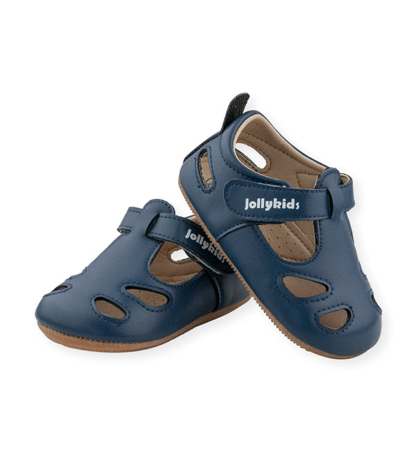 Elizabeth Navy T-Strap Shoe by Jolly Kids - Wee Squeak