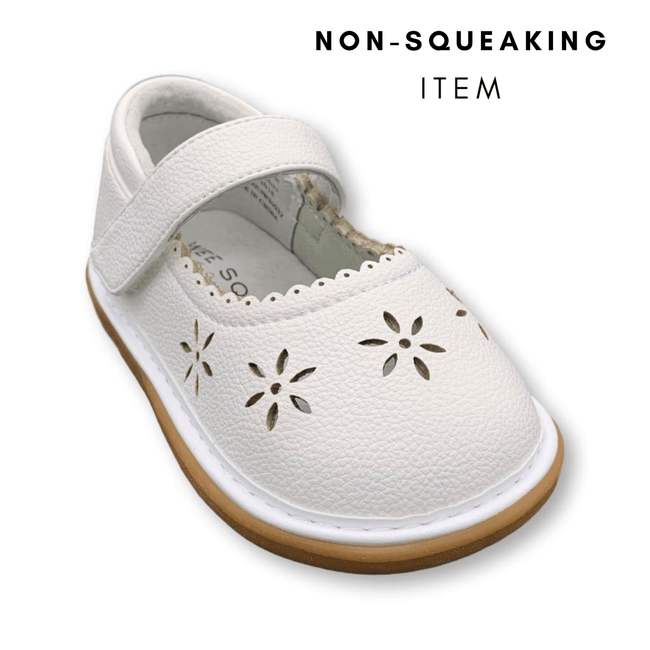 Ellie Shoe White (NON-SQUEAKING) - Wee Squeak