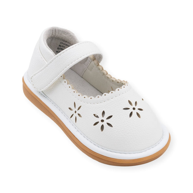Wee Squeak Girls Ellie White Squeaky Shoe, 10 / White Wee Squeak Girls Ellie White Squeaky Shoe, 10 / White