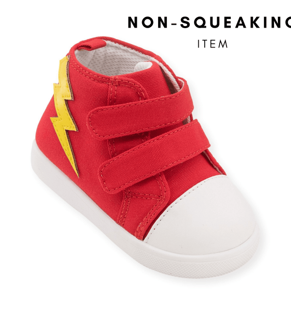 Flash Red Tennis Shoe (NON-SQUEAKING) - Wee Squeak