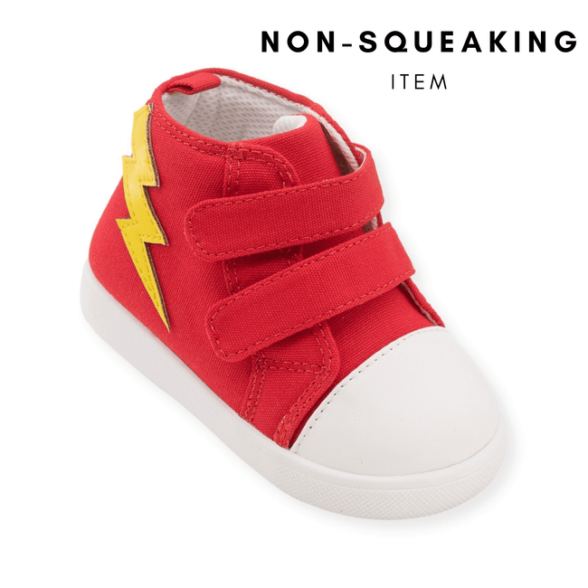 Flash Red Tennis Shoe (NON-SQUEAKING) - Wee Squeak