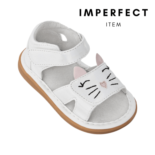 Kitty Sandal White (IMPERFECT) - Wee Squeak