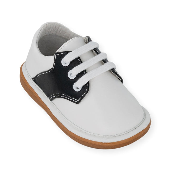 Rory Saddle Oxford Black & White Toddler Squeaky Shoe | Wee Squeak 3 / Black/White Rory Saddle Oxford Black & White Toddler Squeaky Shoe | Wee Squeak 3 / Black/White