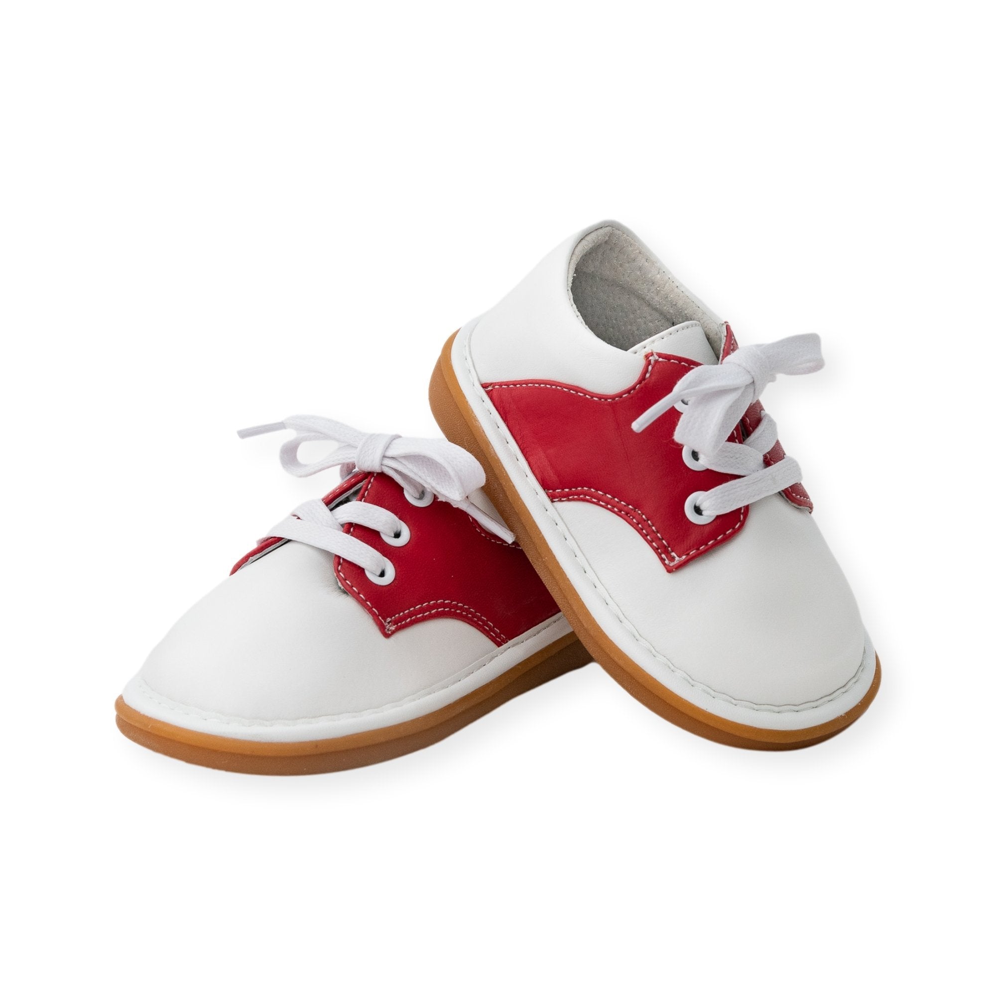 Red and best sale white saddle shoes