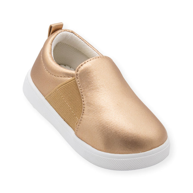 Wee Squeak Girls Sadie Gold Slip-On Squeaky Shoe, 6 / Gold Wee Squeak Girls Sadie Gold Slip-On Squeaky Shoe, 6 / Gold