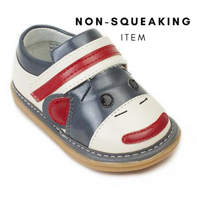 Socks Monkey Red Shoe (NON-SQUEAKING) - Wee Squeak
