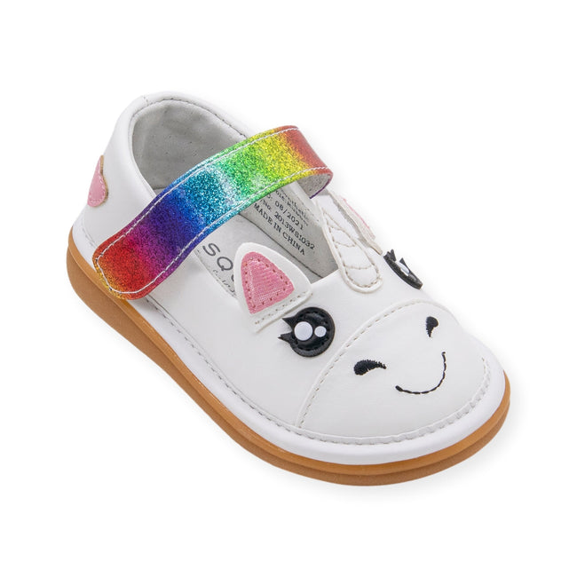 Unicorn Toddler Squeaky Shoe by Wee Squeak with Removable Squeaker